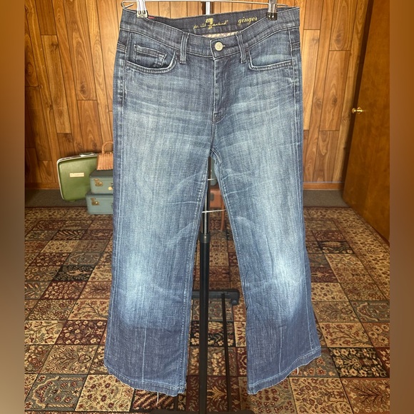7 For All Mankind Dark Denim Bootcut Jeans - Size 29, Low Waisted - Picture 2 of 4